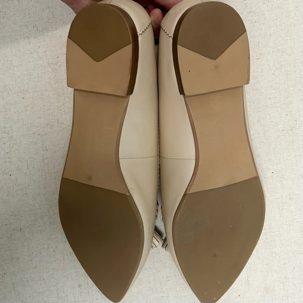 NEW beige leather tassel loafers 9M - Picture 4 of 4
